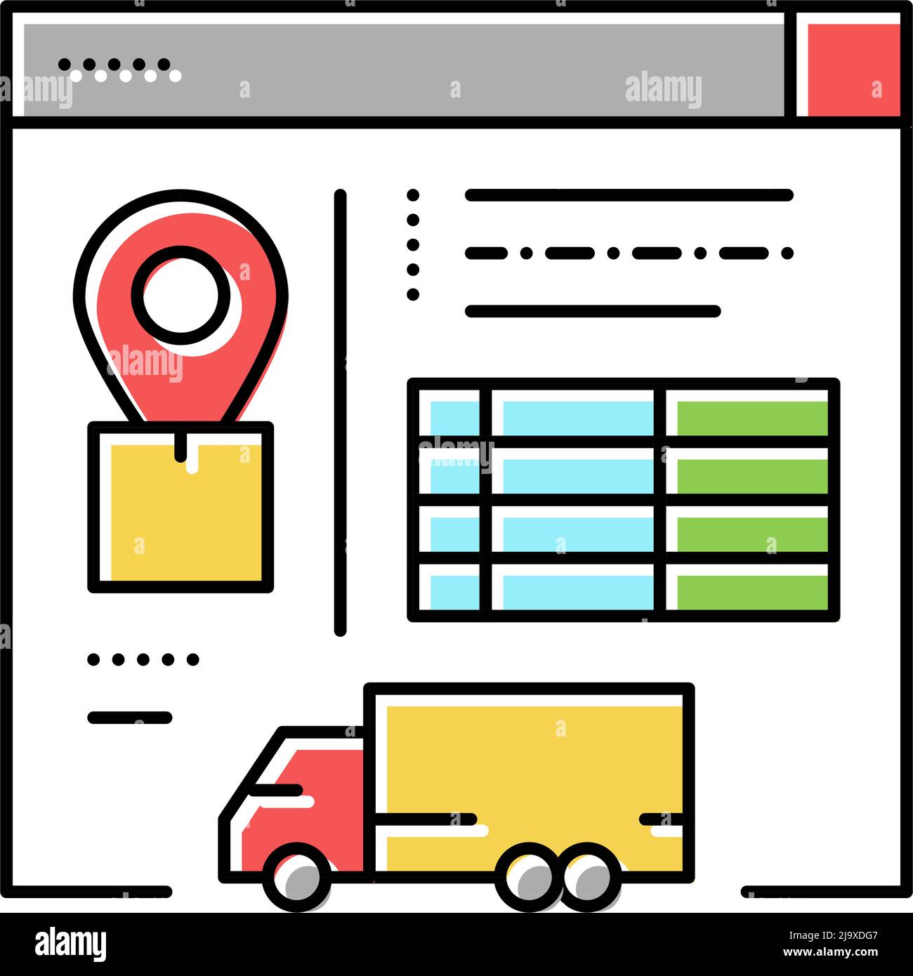 shipment trends report color icon vector illustration Stock Vector ...