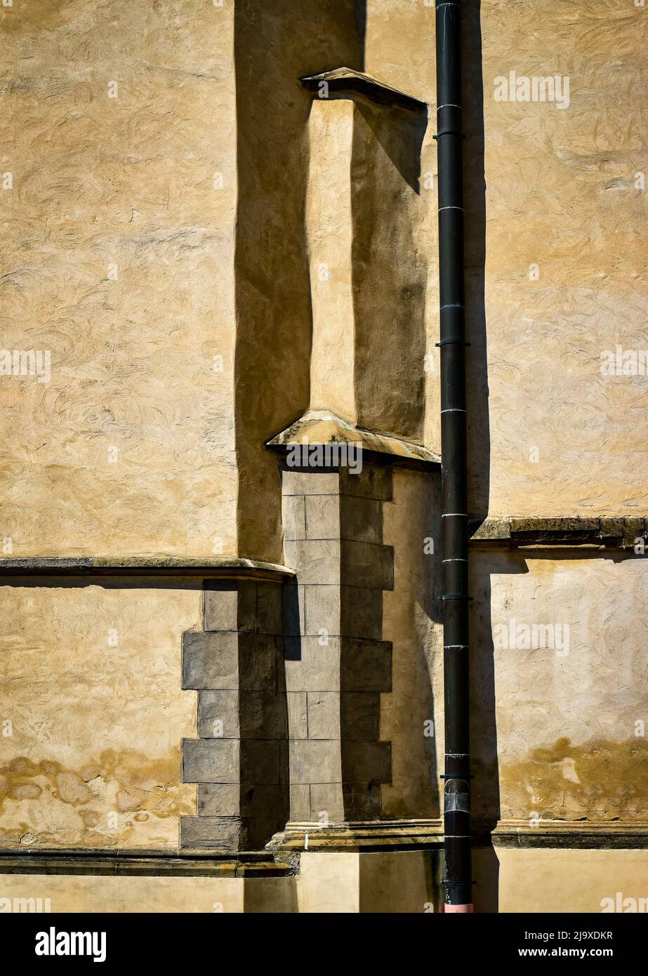 abstract architectural background old ocher castle wall Stock Photo