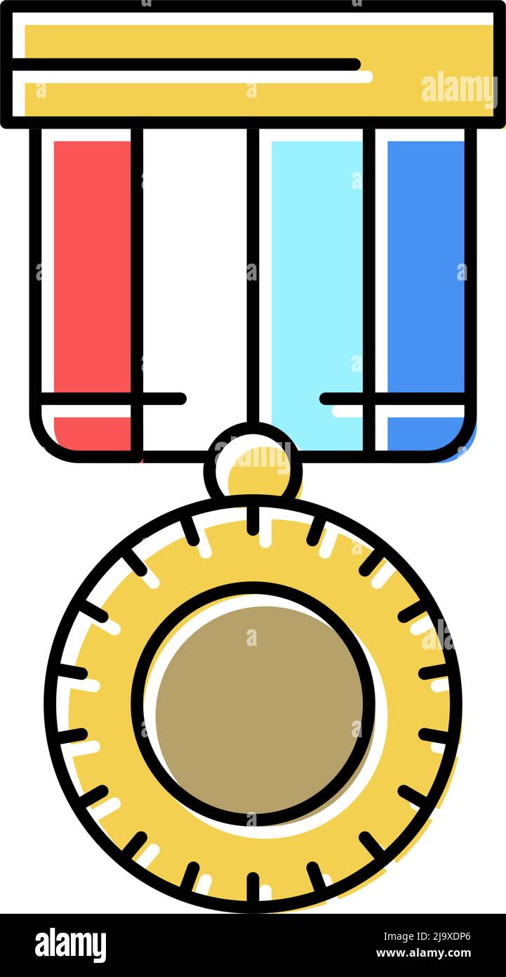 medallion award color icon vect…