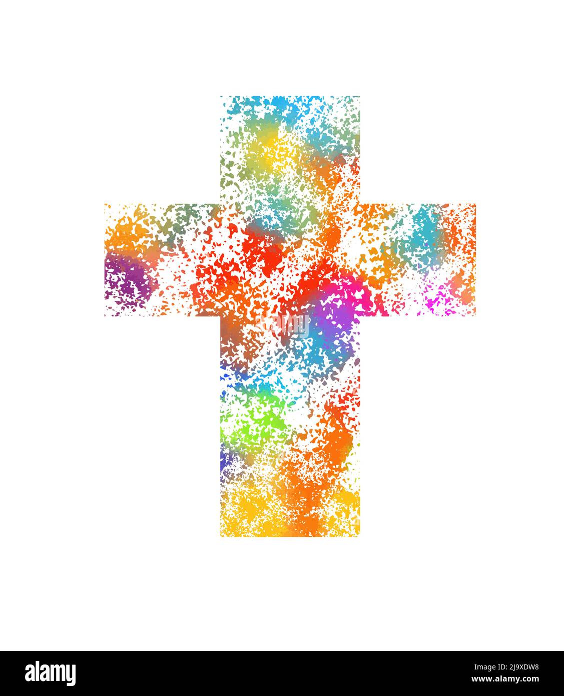 Multicolored religious cross. Happy easter. Vector illustration Stock Vector