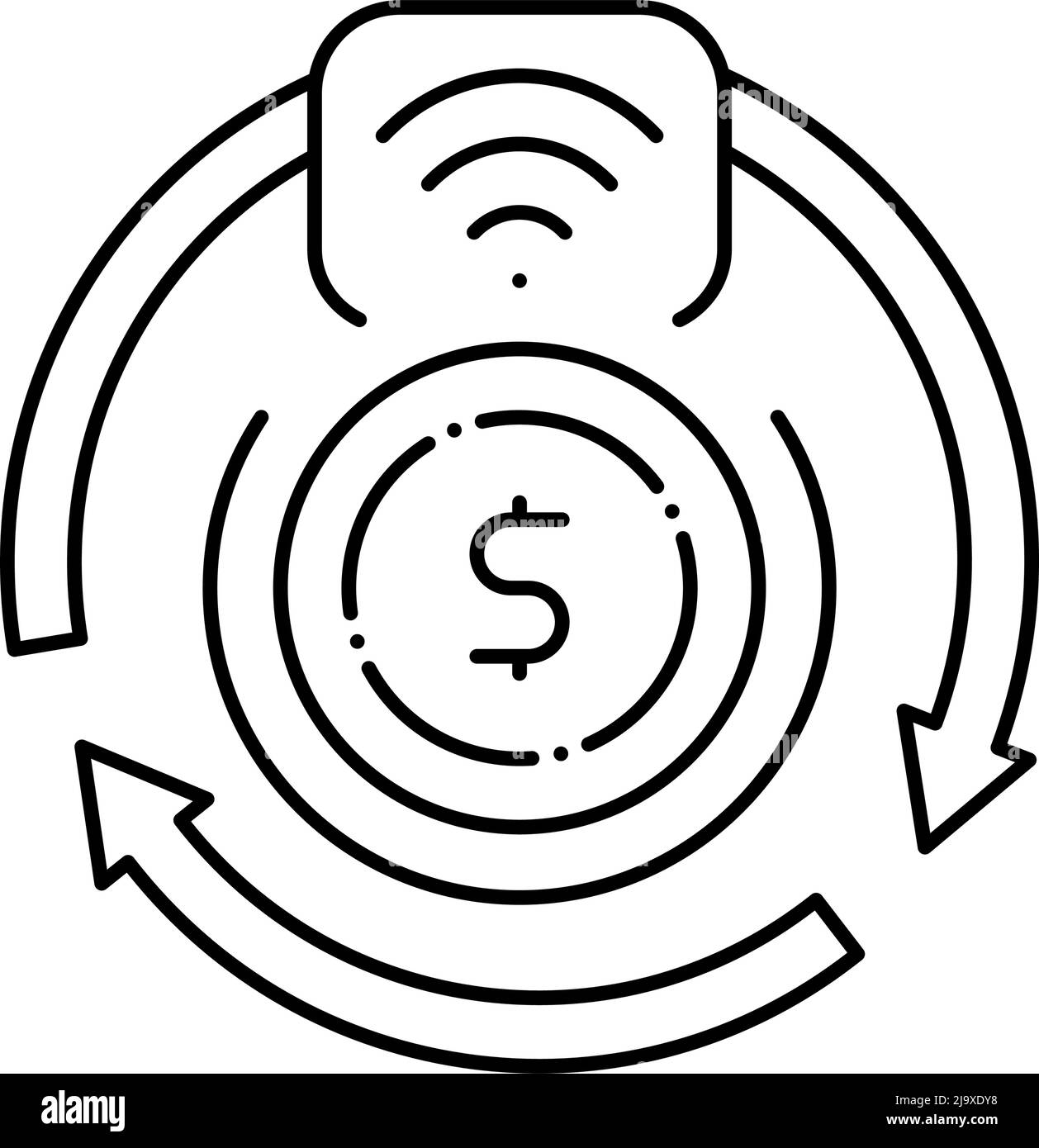 transaction contactless line icon vector illustration Stock Vector ...