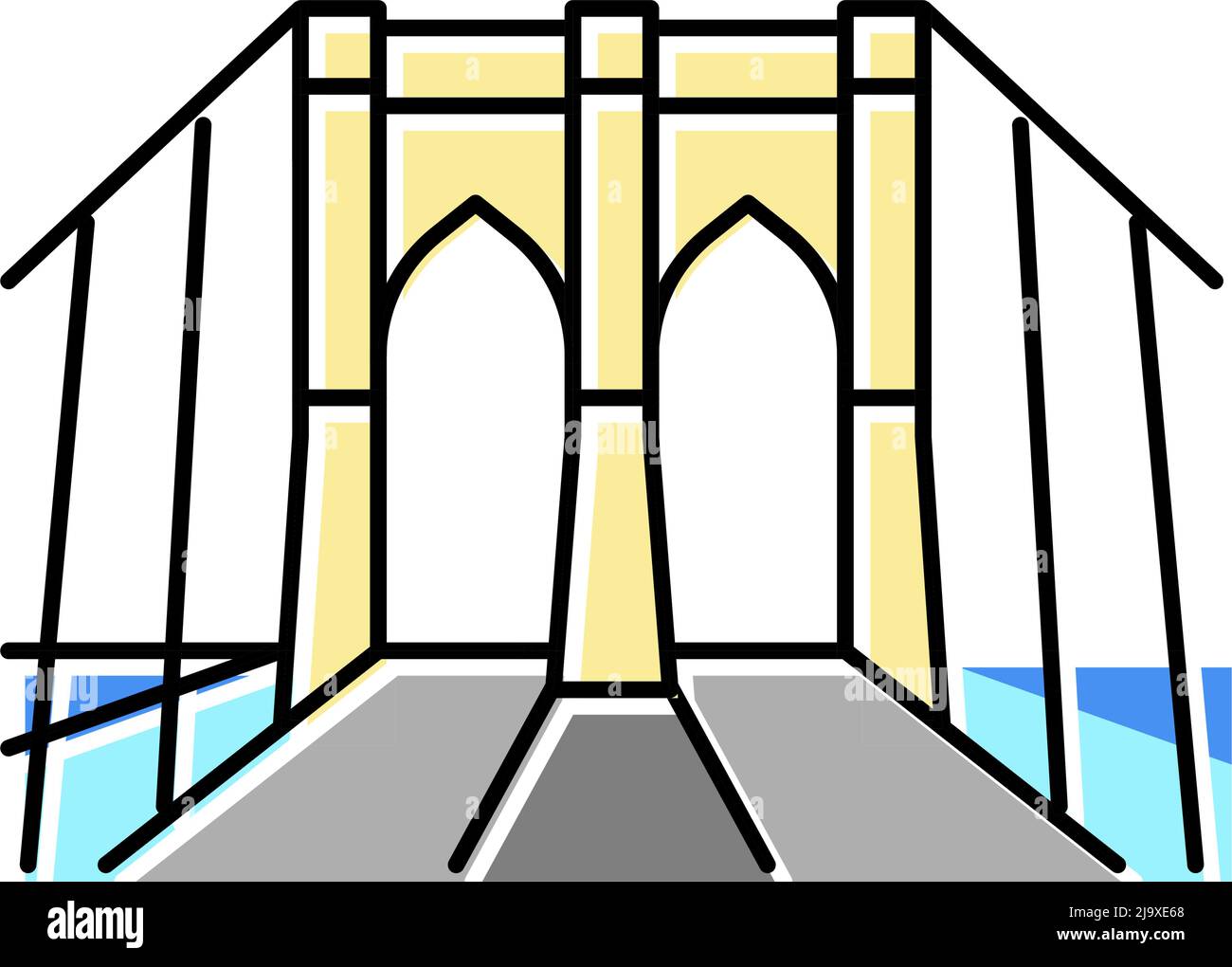 brooklyn bridge color icon vector illustration Stock Vector
