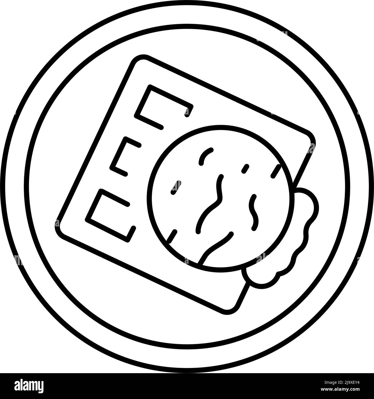 waffle ice cream line icon vector illustration Stock Vector Image & Art ...