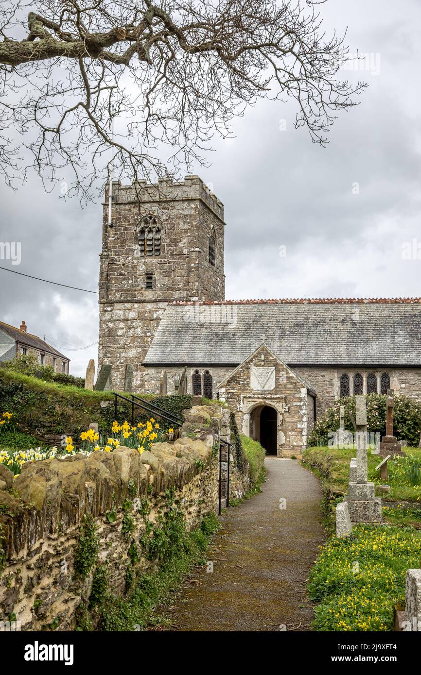 St Sampson Church, Golant, Cornwall, England, UK Stock Photo