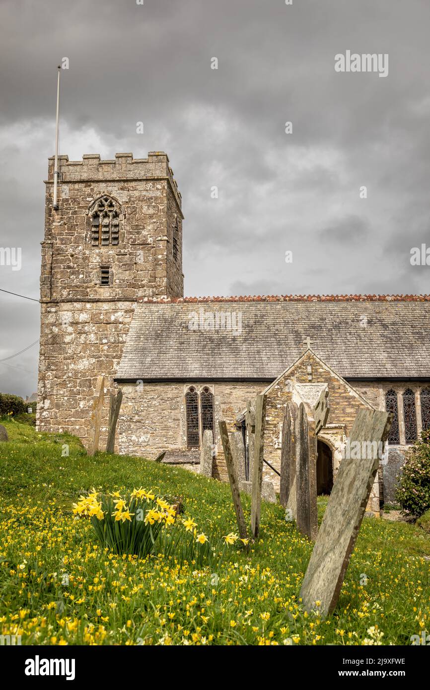 St Sampson Church, Golant, Cornwall, England, UK Stock Photo