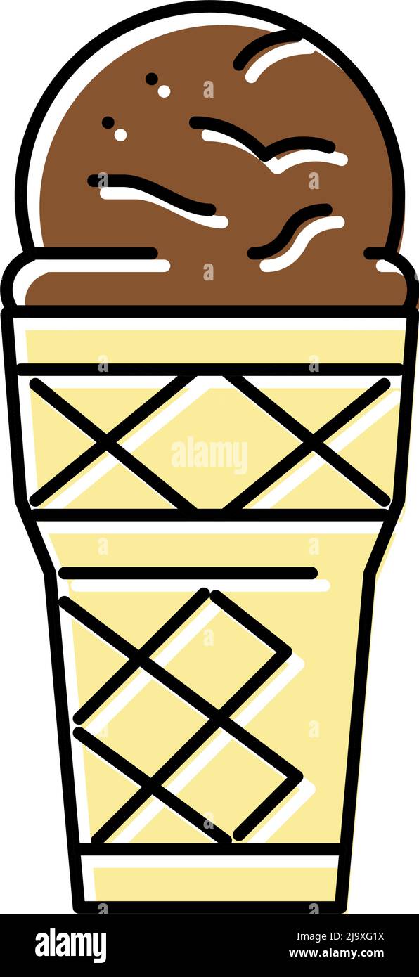 coffee ice cream color icon vector illustration Stock Vector Image