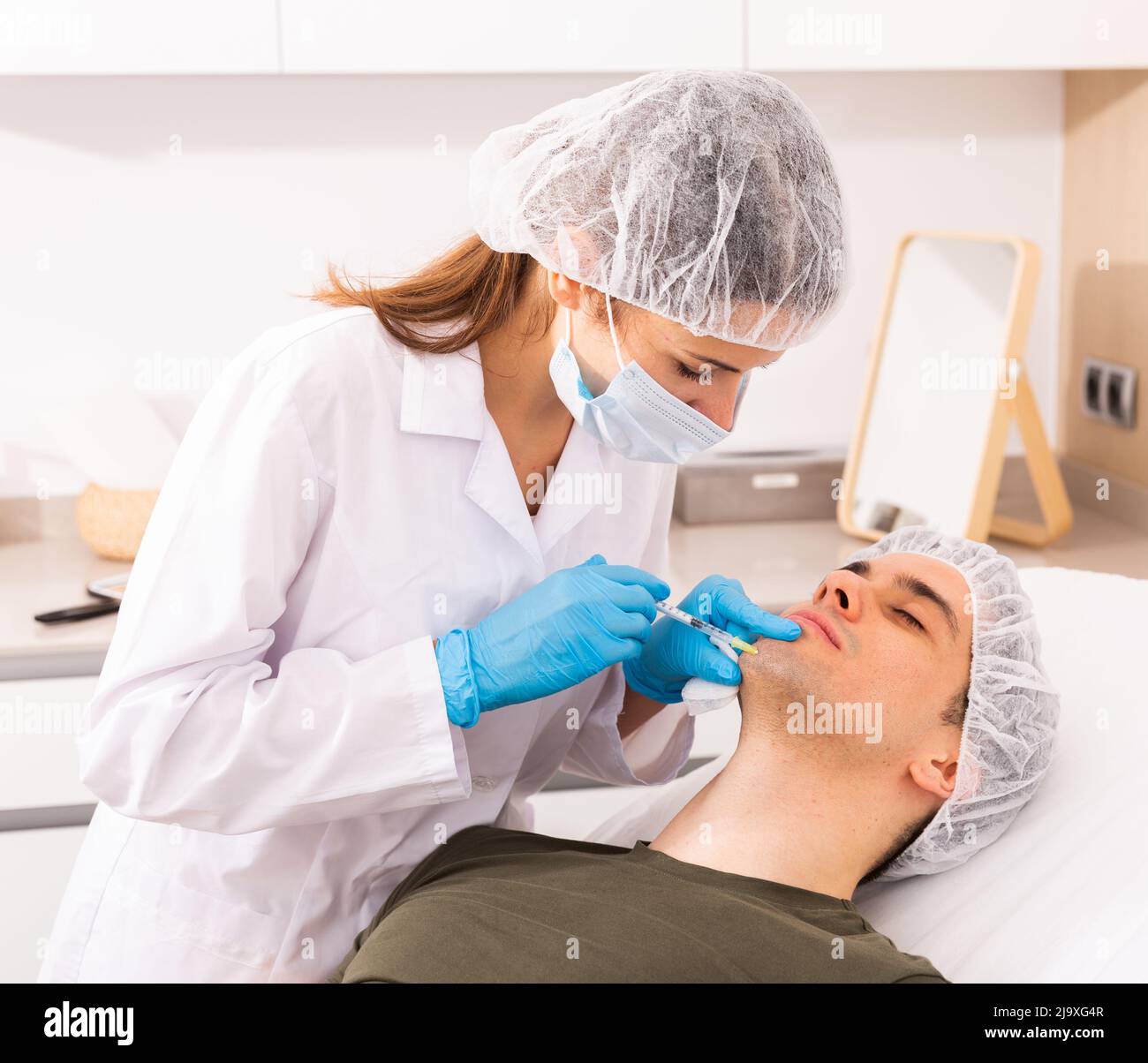 Person Getting Face Injection Clientclient hi-res stock photography and images - Alamy