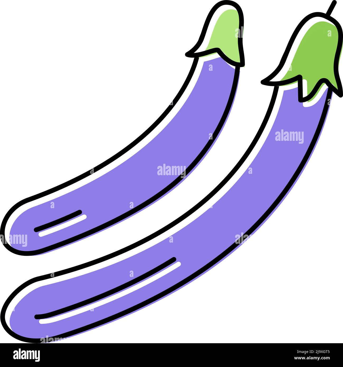 ping tung eggplant color icon vector illustration Stock Vector Image ...