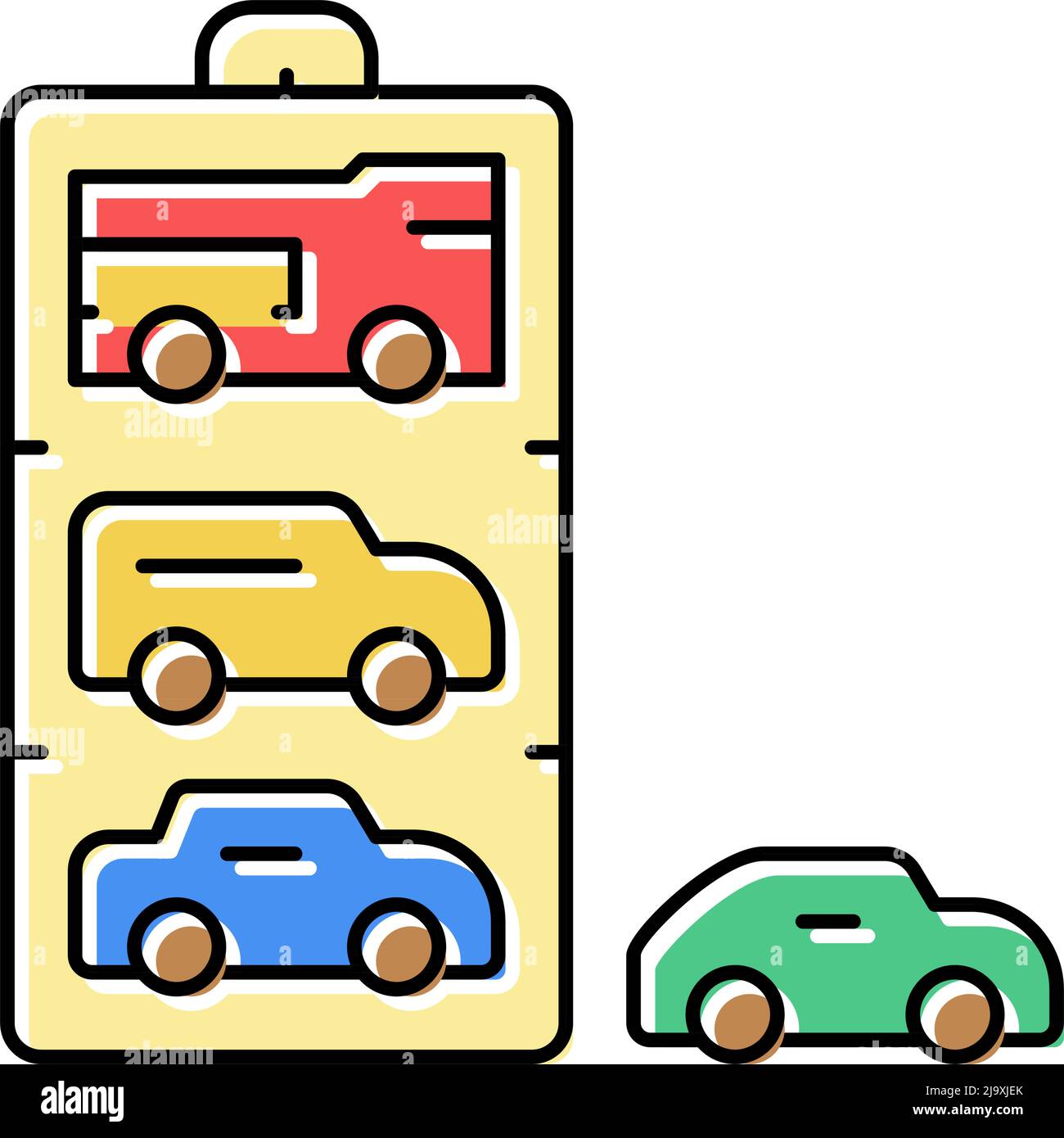 car wooden toy color icon vector illustration Stock Vector Image & Art ...
