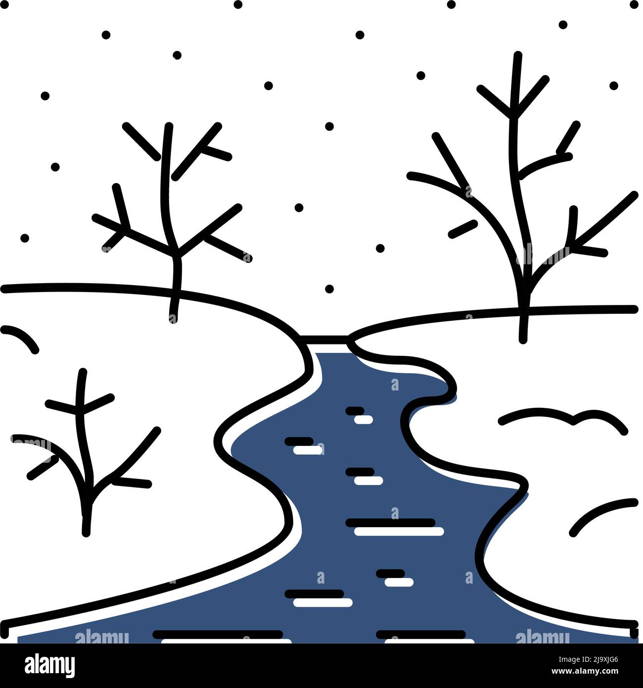 ice river color icon vector illustration Stock Vector Image & Art - Alamy