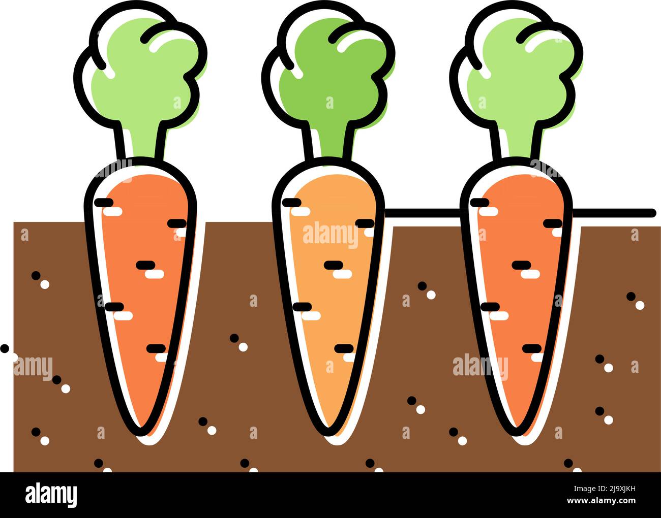 garden with growing carrot color icon vector illustration Stock Vector ...
