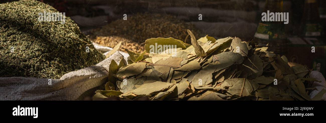 Bay leaf on the market of Egypt Stock Photo