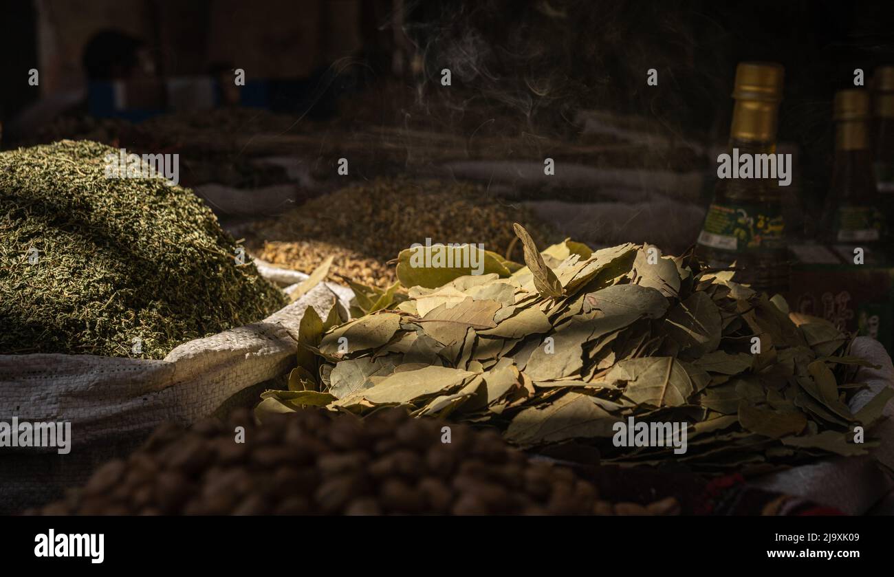 Bay leaf on the market of Egypt Stock Photo