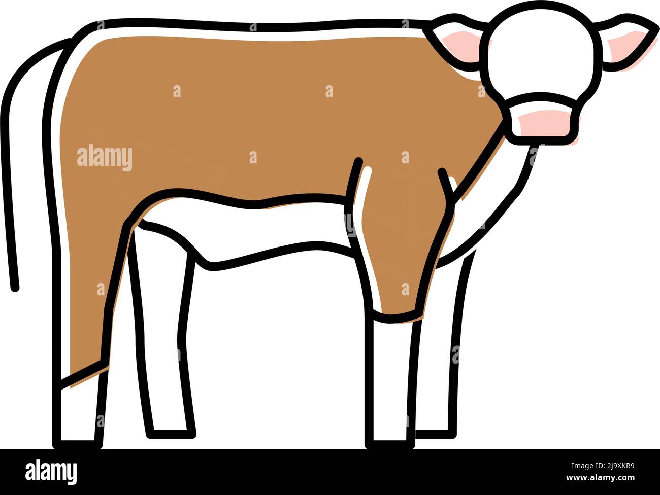 calf domestic animal color icon vector illustration Stock Vector Image ...