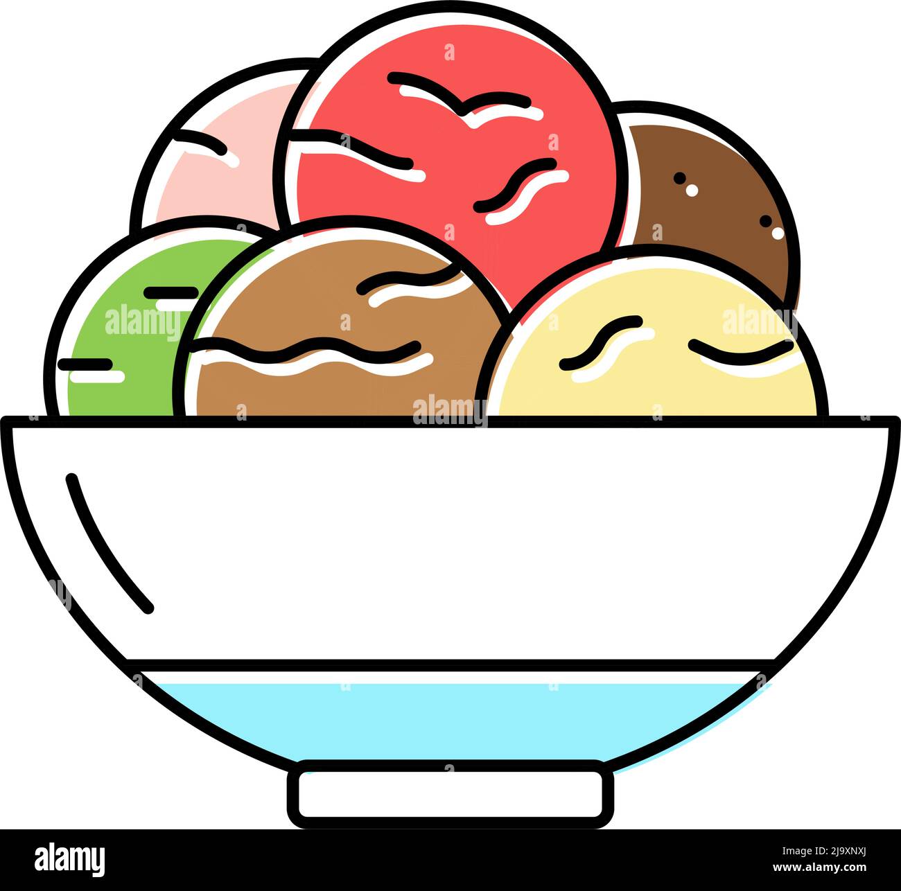 bowl ice cream color icon vector illustration Stock Vector Image & Art Alamy