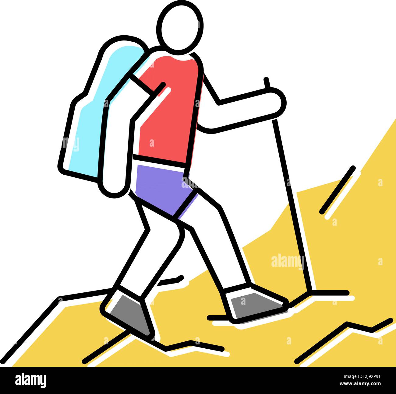 trekking extreme sport color icon vector illustration Stock Vector ...