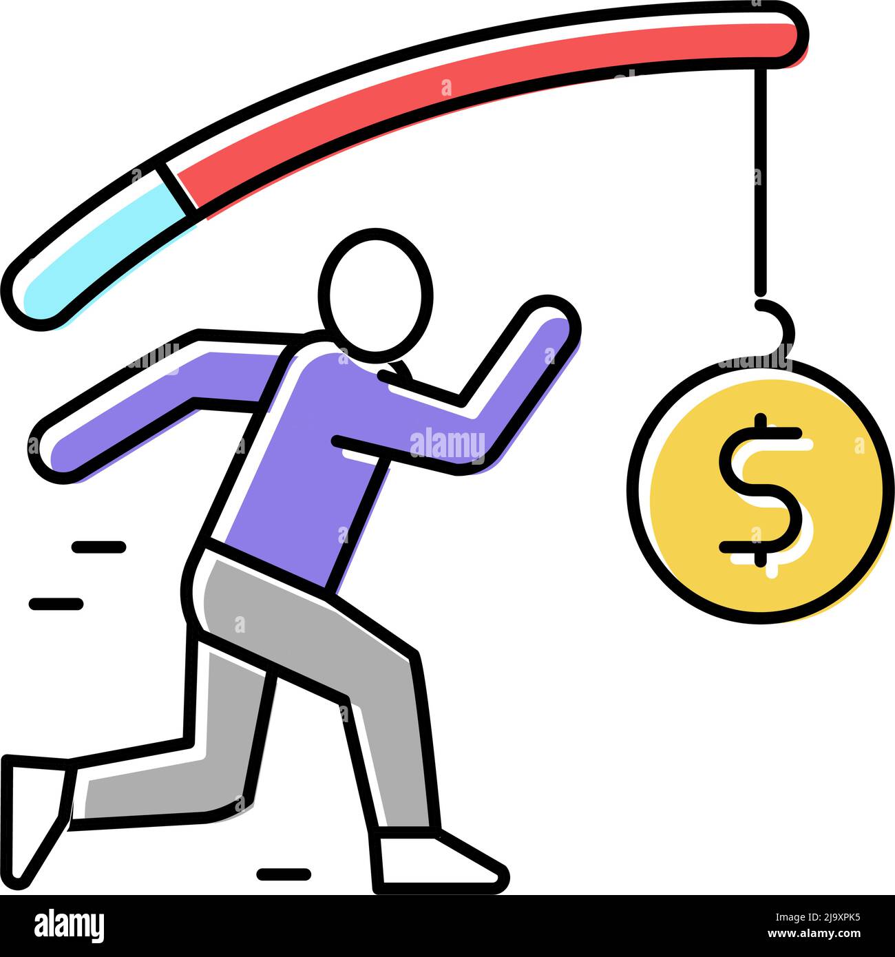employee running for money color icon vector illustration Stock Vector ...