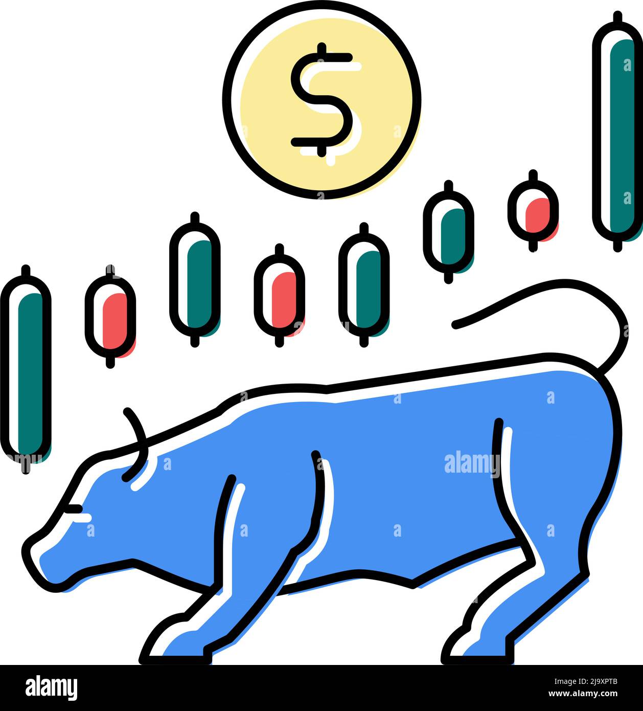 stock market color icon vector illustration Stock Vector