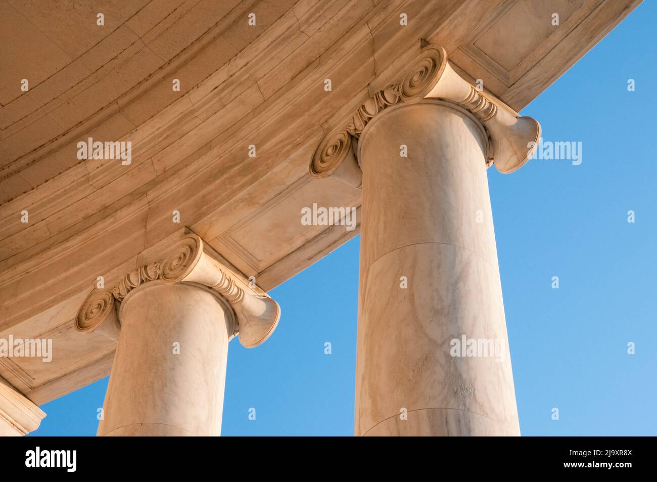 Base of Ionic Columns at Jefferson Memorial in Washington DC Stock Photo