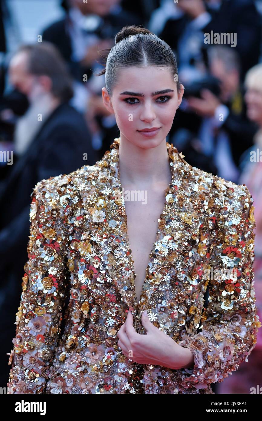Cannes, France. 25th May, 2022. Cannes, France, Wednesday, May. 25, 2022 - Helena Gatsby seen at the Elvis red carpet during the 75th Cannes Film Festival at Palais des Festivals et des Congrès de Cannes . Picture by Credit: Julie Edwards/Alamy Live News Stock Photo