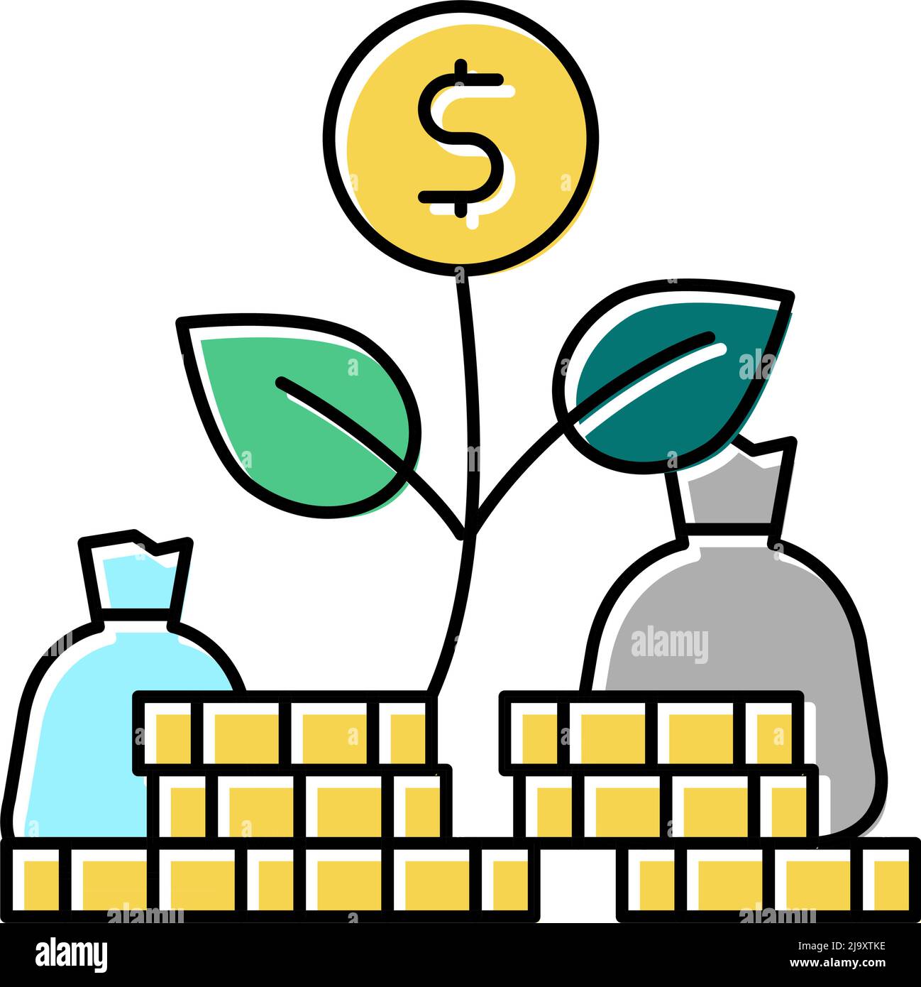 money flower color icon vector illustration Stock Vector Image & Art ...