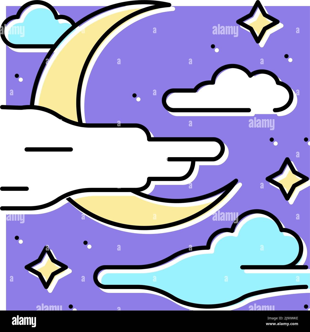 night halloween color icon vector illustration Stock Vector Image & Art ...