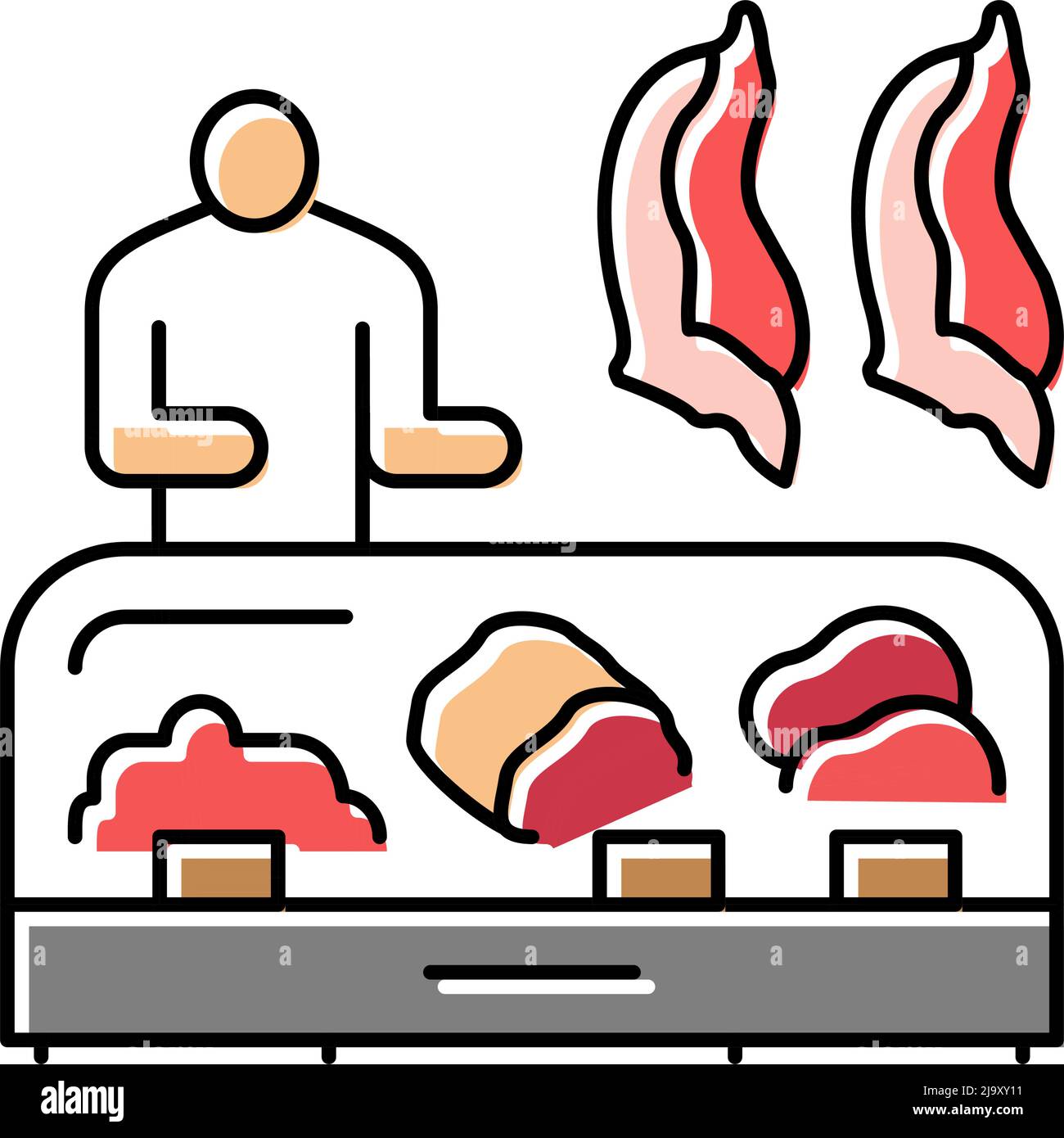 market beef meat color icon vector illustration Stock Vector Image ...