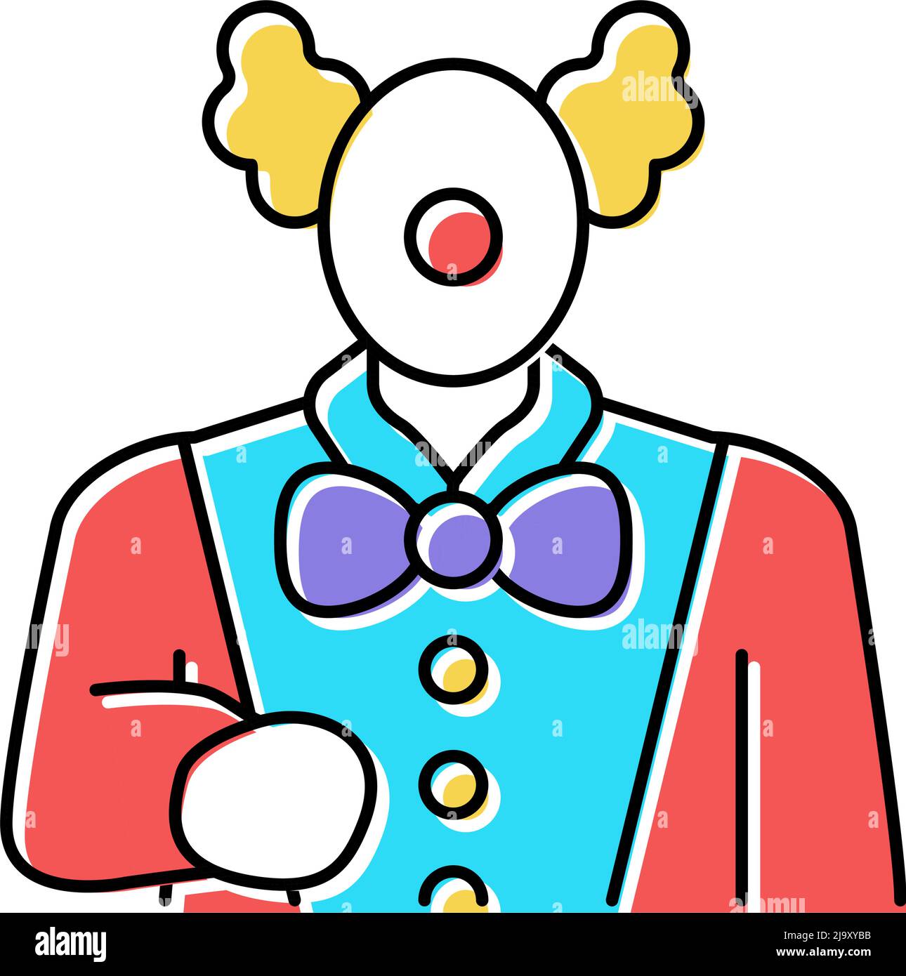 clown amusement park worker color icon vector illustration Stock Vector ...