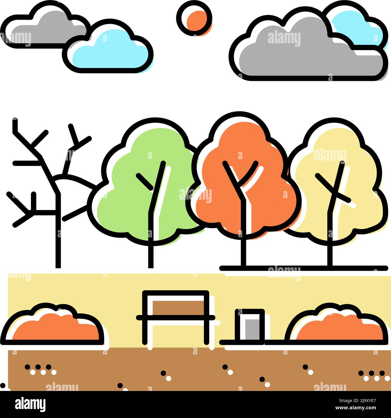 autumn park color icon vector illustration Stock Vector Image & Art - Alamy