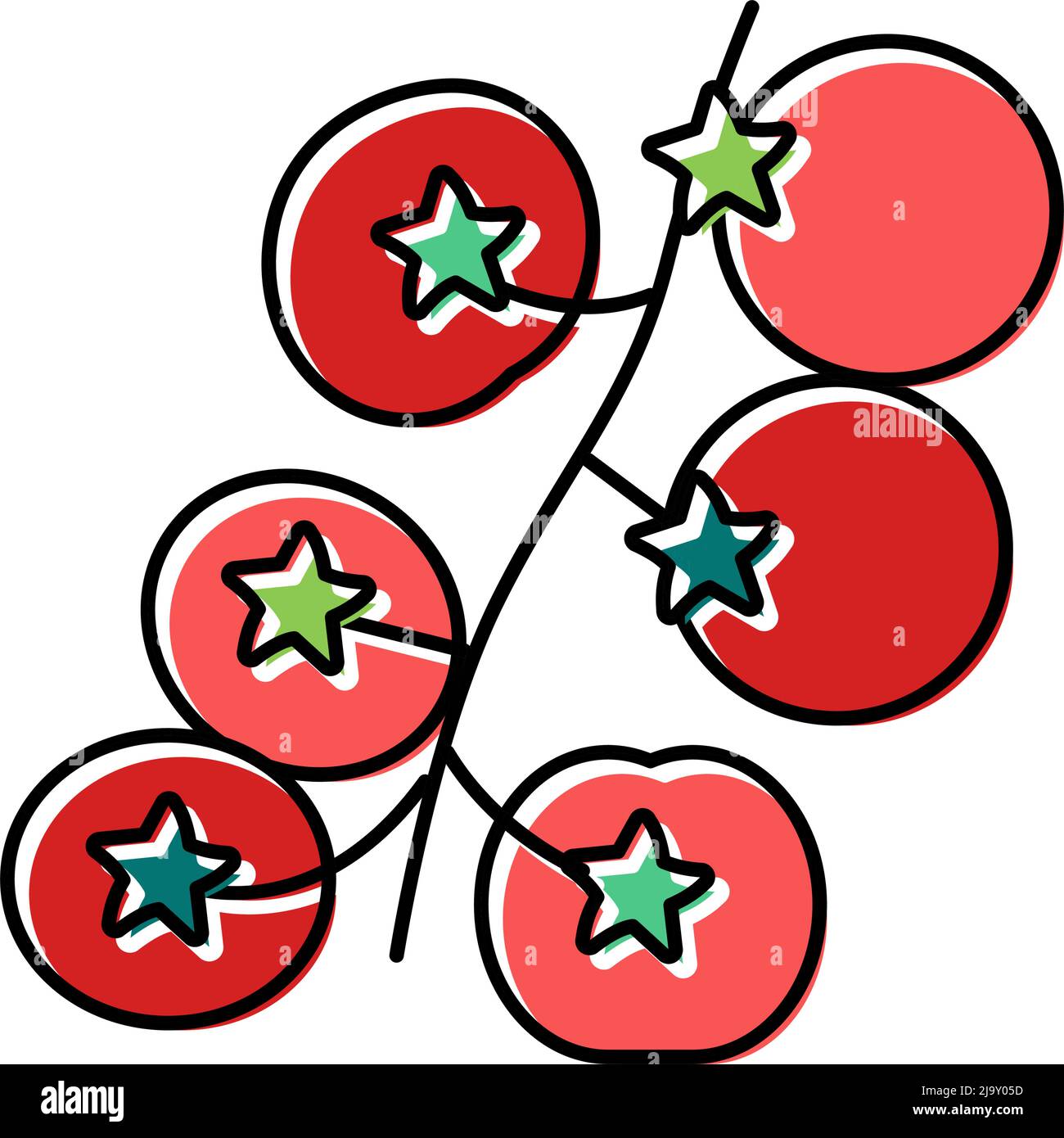 cherry tomato color icon vector illustration Stock Vector Image & Art