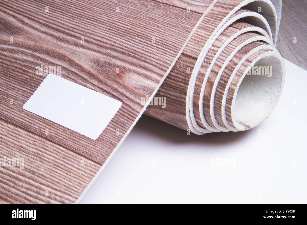 Price tag on a roll of linoleum. Template for an inscription on a piece