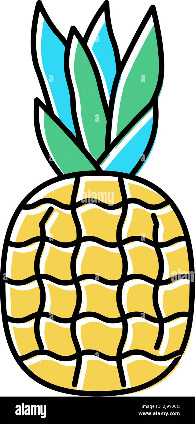 pineapple tropical fruit color icon vector illustration Stock Vector ...