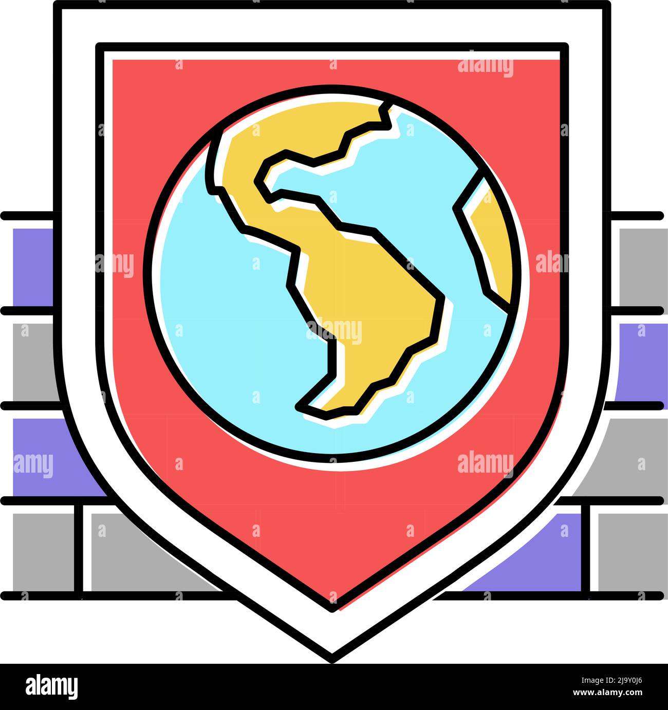 safety, security and well being social problem color icon vector