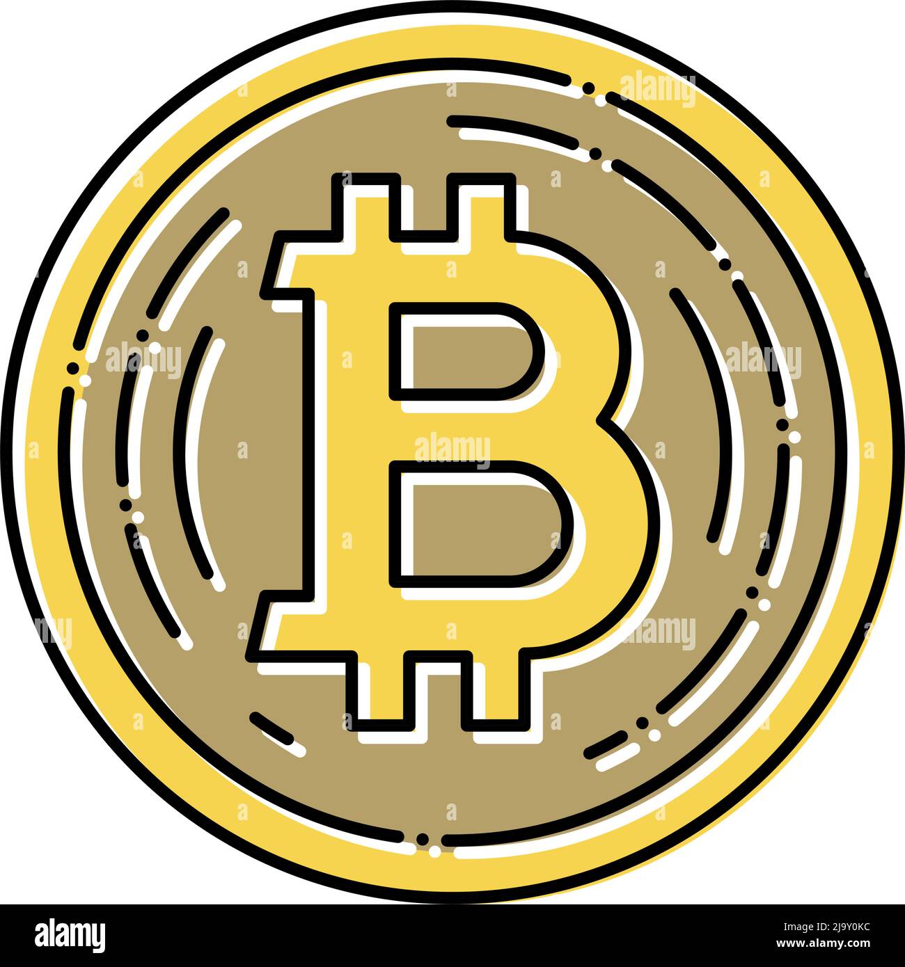 bitcoin cryptocurrency color icon vector illustration Stock Vector ...