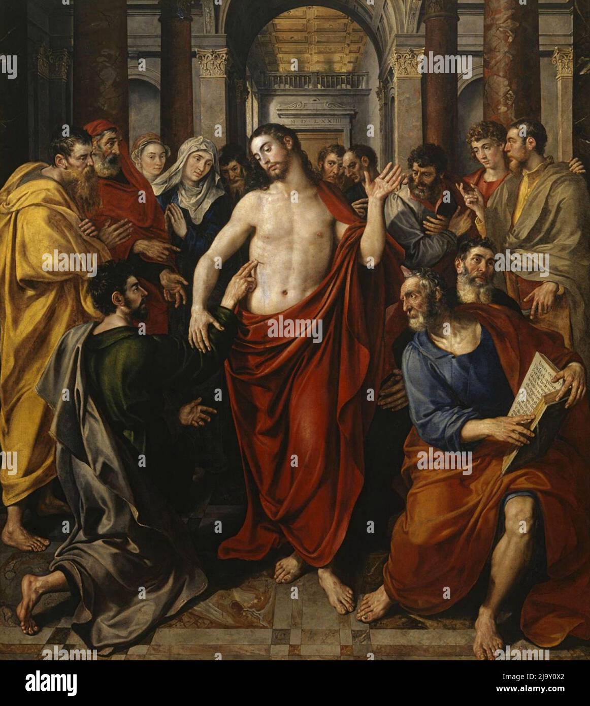 The Incredulity of St Thomas by Maerten de Vos Stock Photo