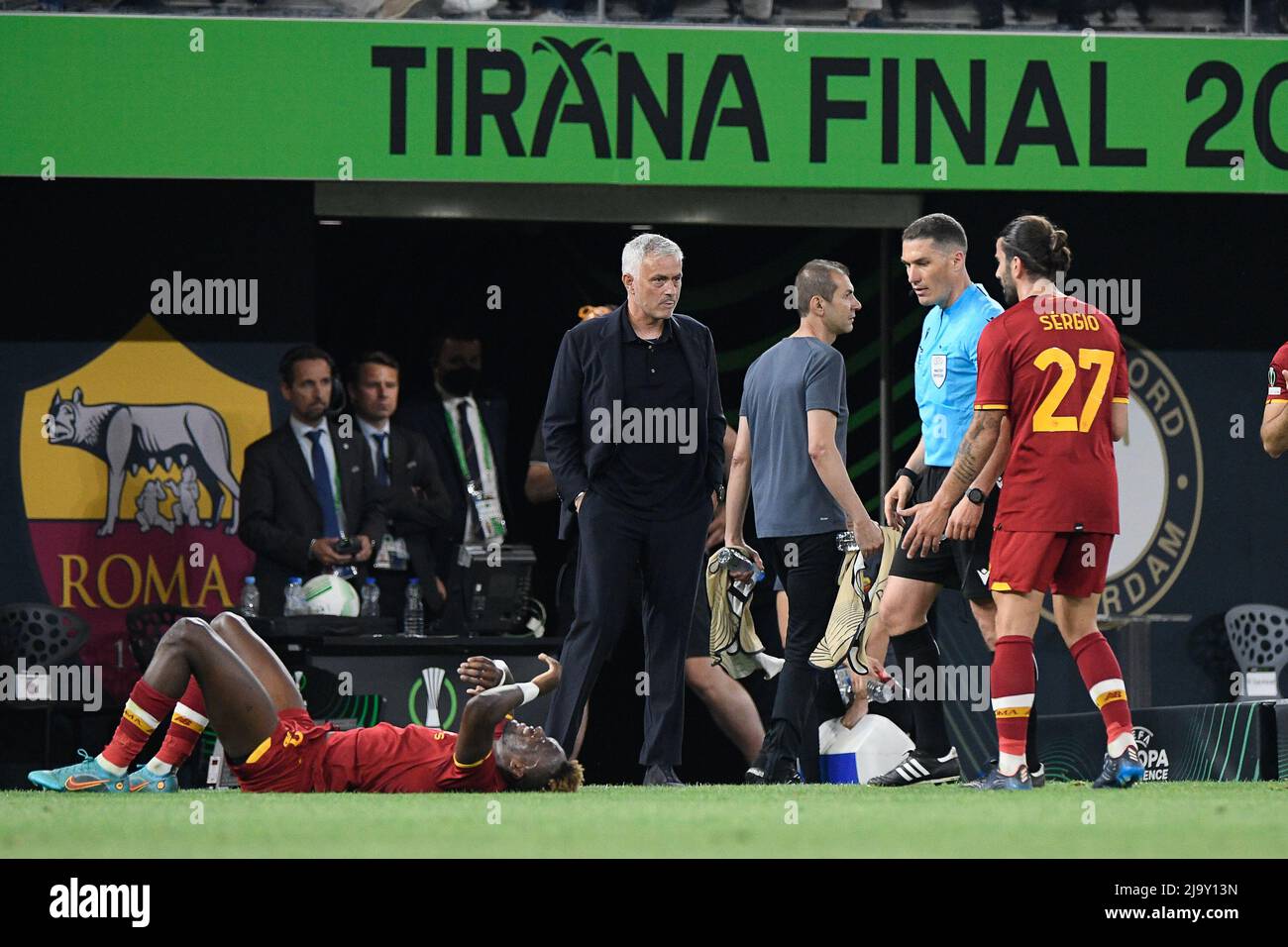 National Arena, Tirana, Albania. 25th May, 2022. Conference League final, AS Roma versus Feyenoord Rotterdam; Roma Trainer Jose Mourinho during the match Credit: Action Plus Sports/Alamy Live News Stock Photo