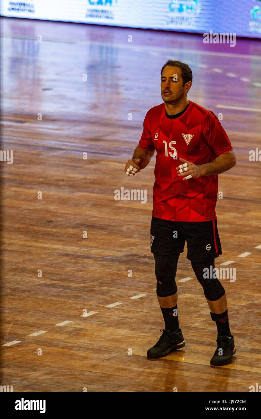 Villa Ballester, Argentina. May 25, 2022. Ovalle Balonmano (CHL) vs SAG Villa Ballester (ARG) at Estadio SAG Villa Ballester in Villa Ballester, Buenos Aires, Argentina. Credit: Fabian Lujan/ASN Media/Alamy Live News Stock Photo