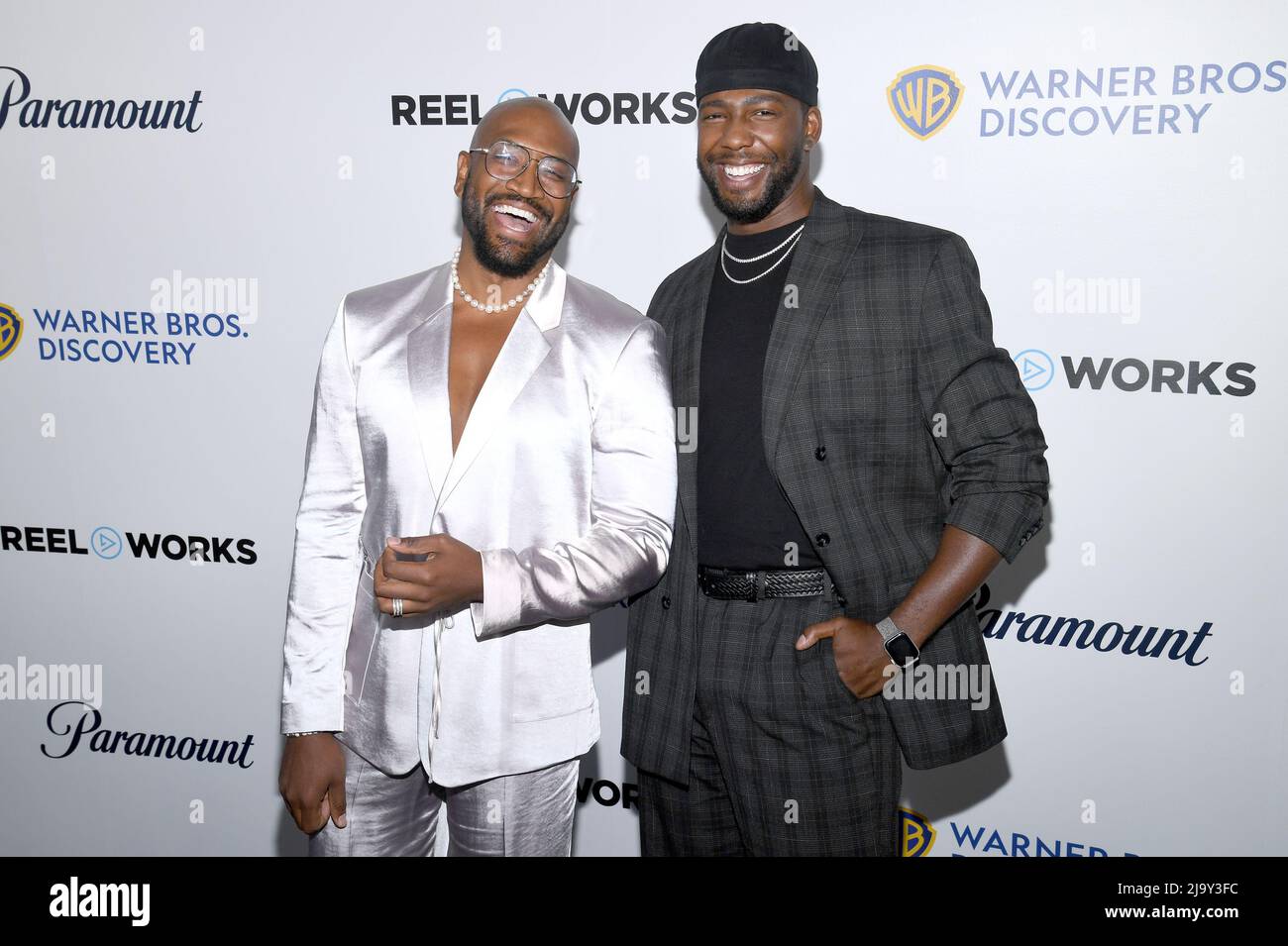 New York, USA. 25th May, 2022. (L-R) Bryan Terrell Clark and Devario Simmons attend the Real Works 2022 Changemakers Gala at Tribeca 360 in New York, NY, May 25, 2022. (Photo by Anthony Behar/Sipa USA) Credit: Sipa USA/Alamy Live News Stock Photo