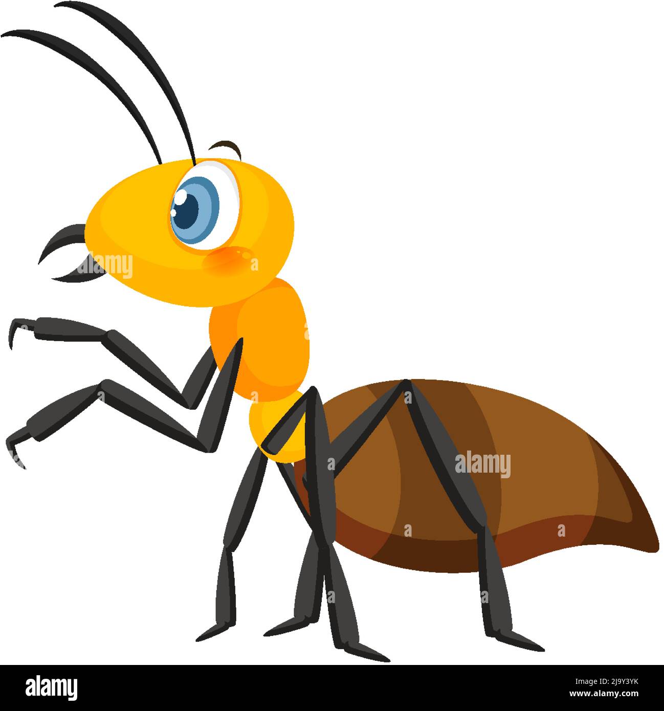 Yellow ant isolated on white background illustration Stock Vector Image ...