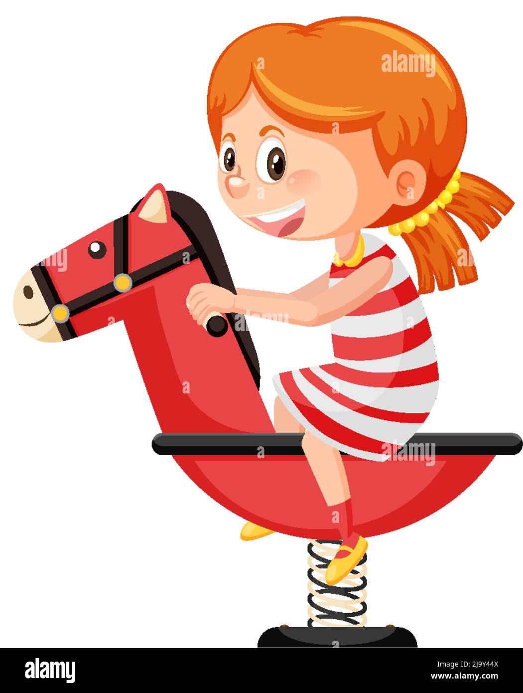 girl horse riding cartoon