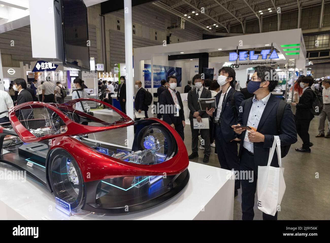 Visitors of Automotive Engineering Exposition 2022 in Pacifico Yokohama