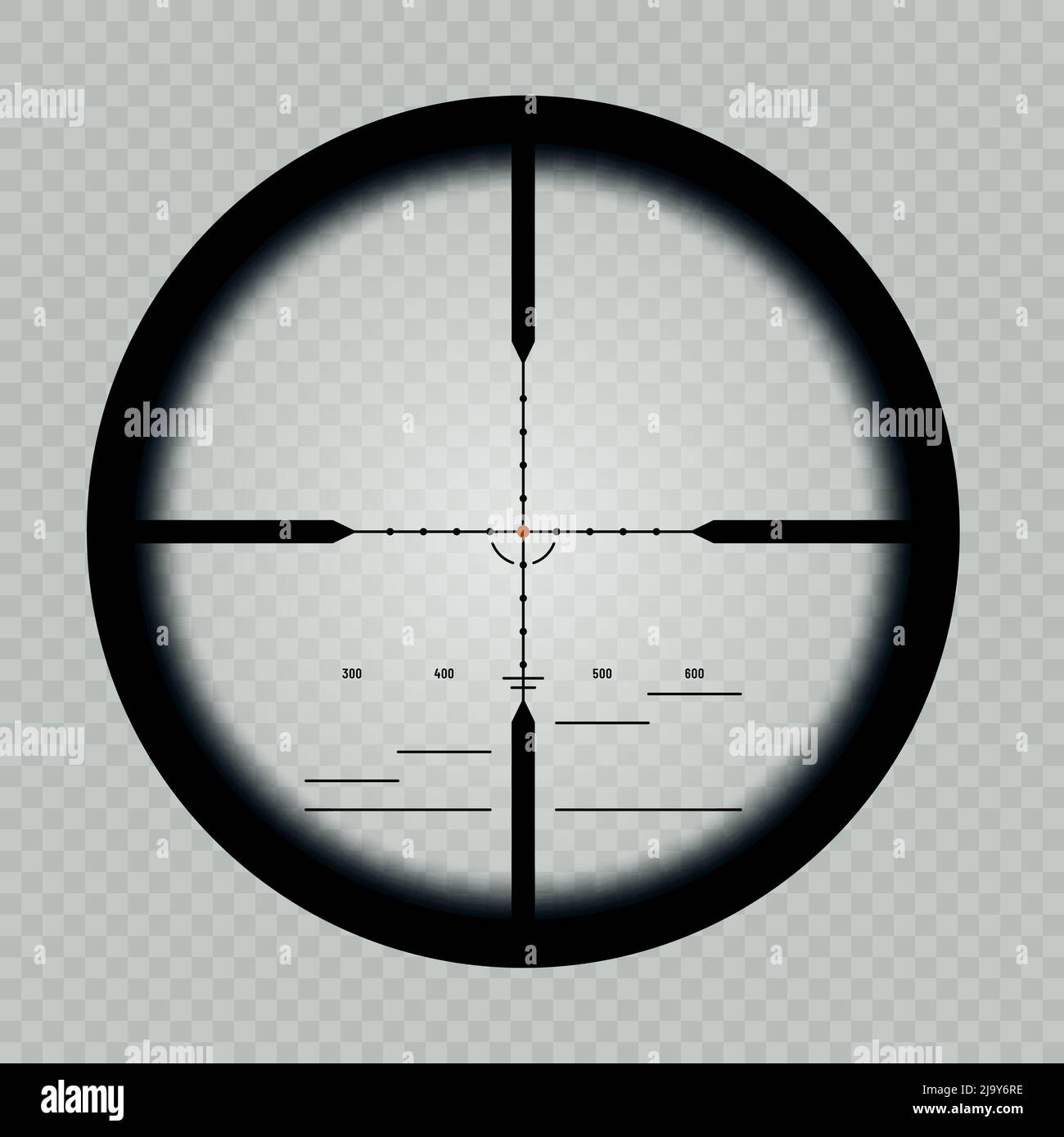 Military sniper scope, crosshair target and sight view of gun or rifle weapon aim, isolated vector. Sniper scope weapon viewfinder, military army shotgun crosshair reticle and optical target telescope Stock Vector