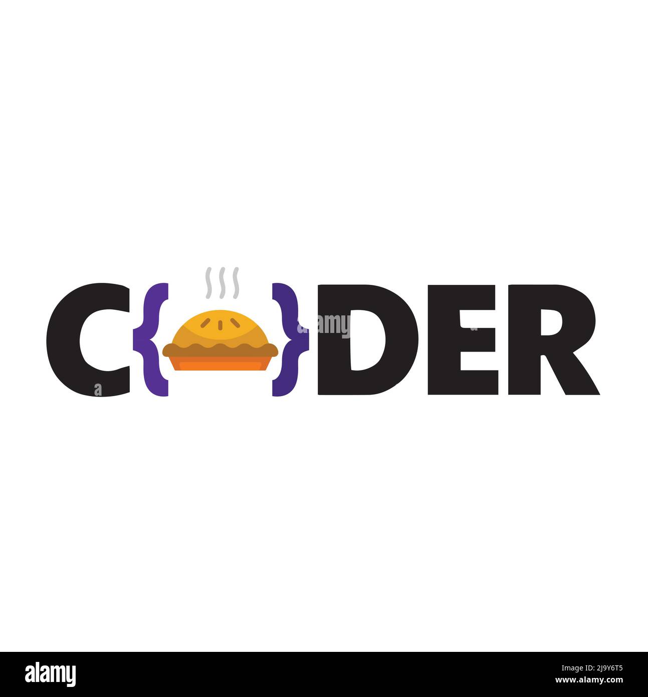 Coder illustration logo. Programmer logo. Coder Idea Symbol For Programming Specialist, Web Developer, Coder, Programmer, etc. Stock Vector