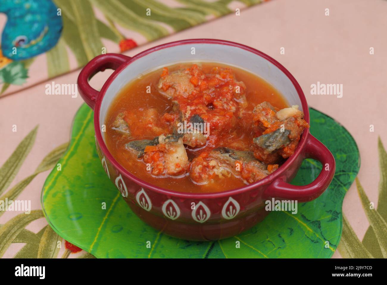 Canned catfish in homemade tomato Stock Photo Alamy
