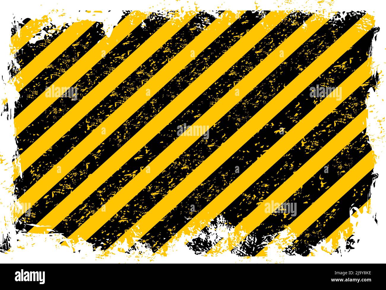 Grunge yellow black stripes, industrial background warning frame