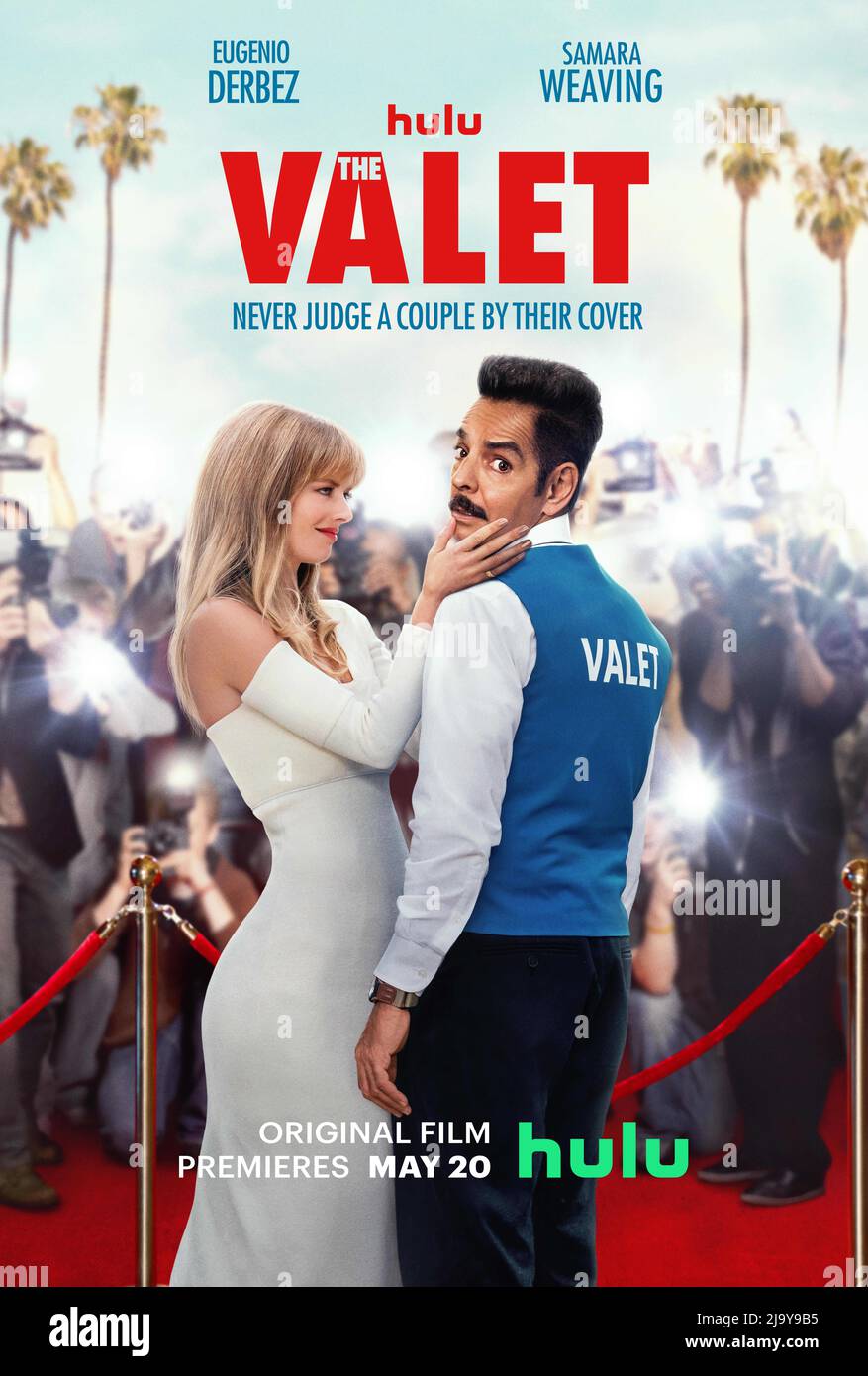 RELEASE DATE: May 20, 2022. TITLE: The Valet. STUDIO: Pantelion Films. DIRECTOR: Richard Wong. PLOT: A movie star enlists a parking valet at a Beverly Hills restaurant to pose as her lover to cover for her relationship with a married man. STARRING: EUGENIO DERBEZ as Antonio Flores, SAMARA WEAVING as Olivia Allan poster art. (Credit Image: © Pantelion Films/Entertainment Pictures) Stock Photo