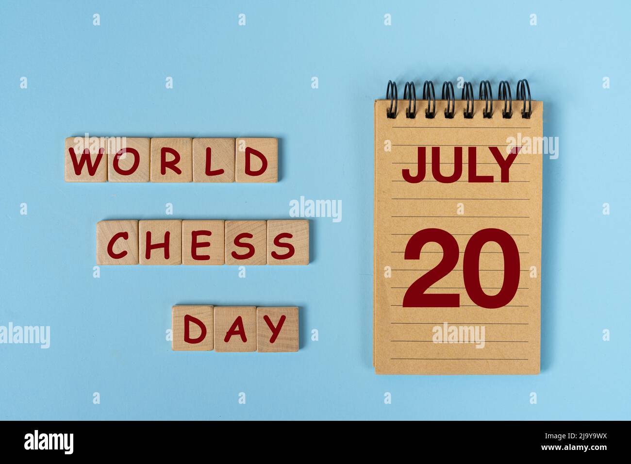The celebration of the World Chess Day the July 20 Stock Photo