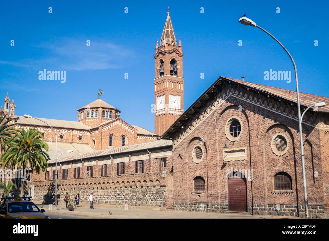 Old Brick Building of the Church of Our Lady of the Rosary in Asmara Stock Photo