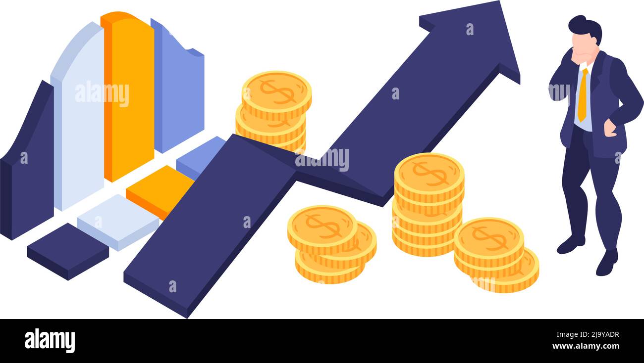 Isometric marketing strategy business composition of isolated ...