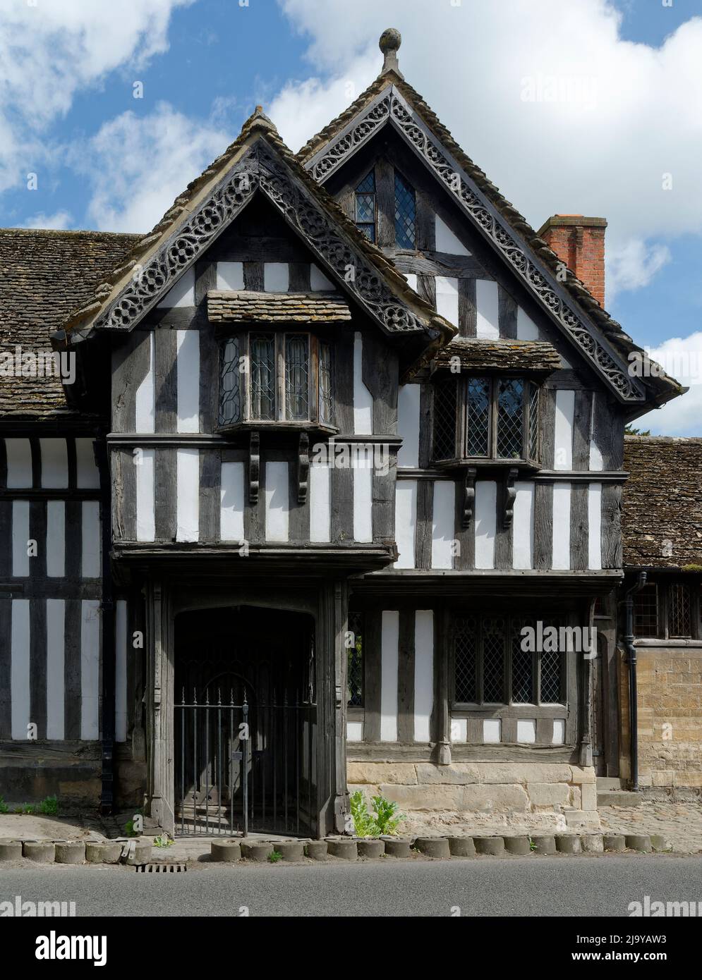 Porch House, Potterne, Wiltshire UK. 15th century grade I listed timber framed house Stock Photo